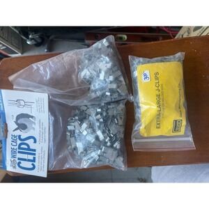 Lot of 3 Bags Wire Cage J-Clips (2x 1lb Pet Lodge, 1x 1lb Extra-Large Glick)